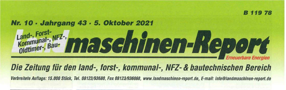 GEKA Online in the Landmaschinenreport 10/2021